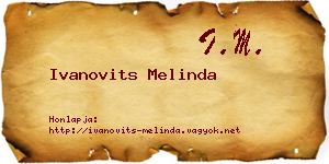 Ivanovits Melinda névjegykártya